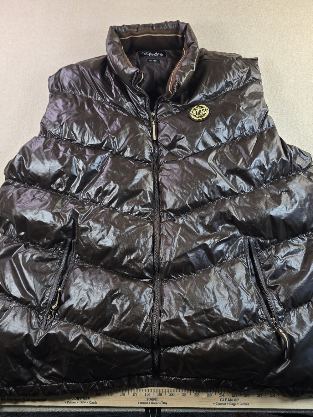 Eight 732 Puffer Vest Brown Down Filled Full Zip Mens 3XL